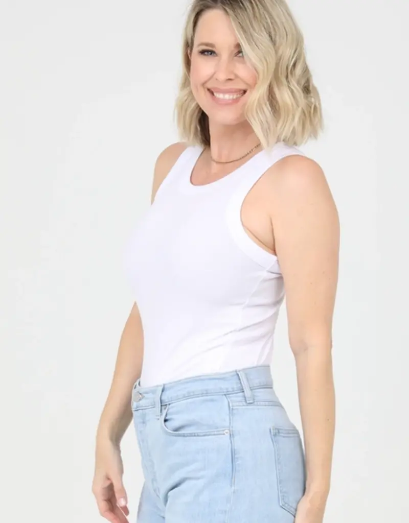 Lili Lu ASIS RIB KNIT ROUNDED HEM TANK TOP