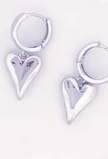 Lili Lu Love Earrings Gold Plated - Silver