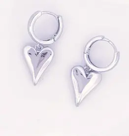 Lili Lu Love Earrings Gold Plated - Silver