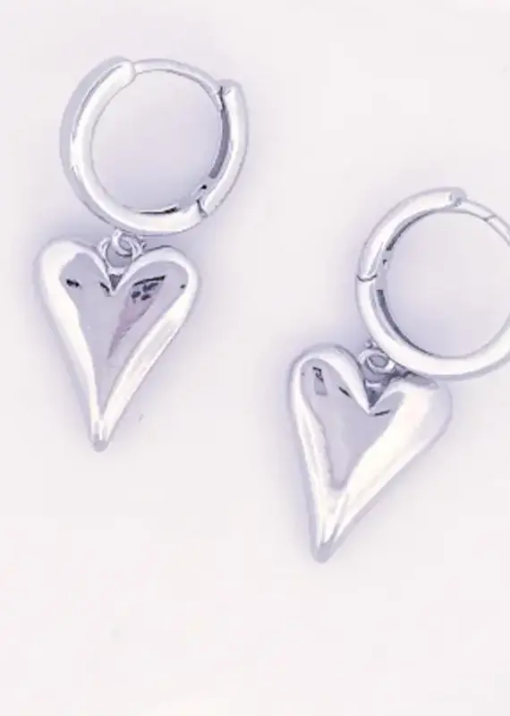 Lili Lu Love Earrings Gold Plated - Silver