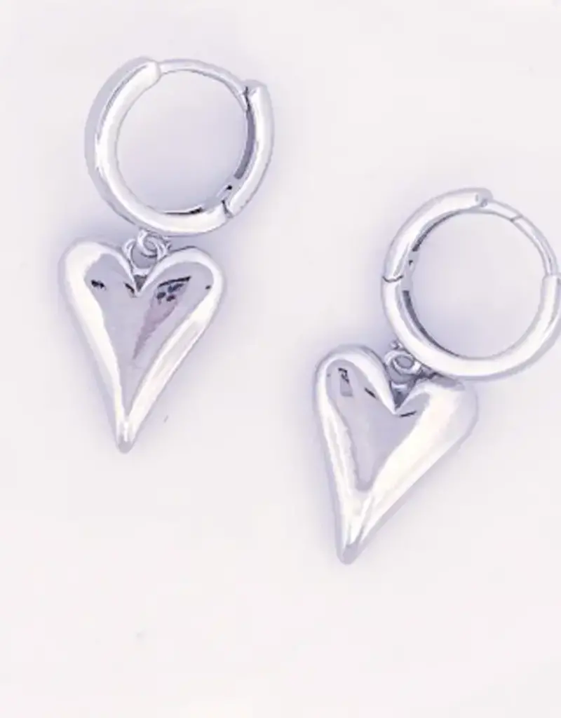 Lili Lu Love Earrings Gold Plated - Silver