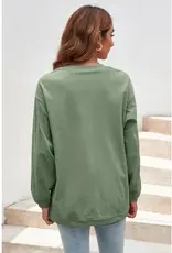 Lili Lu Ribbed Corded Oversized Sweatshirt