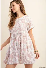 Lili Lu BLUSH BABYDOLL FLORAL MINI DRESS