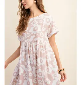 Lili Lu BLUSH BABYDOLL FLORAL MINI DRESS