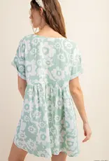 Lili Lu BLUSH BABYDOLL FLORAL MINI DRESS