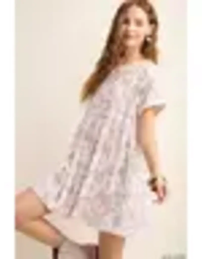 Lili Lu BLUSH BABYDOLL FLORAL MINI DRESS