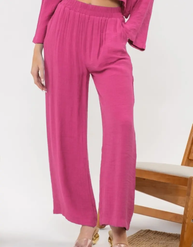 Lili Lu LIGHTWEIGHT  ELASTIC WAIST WITH SIDE POCKETS PANT