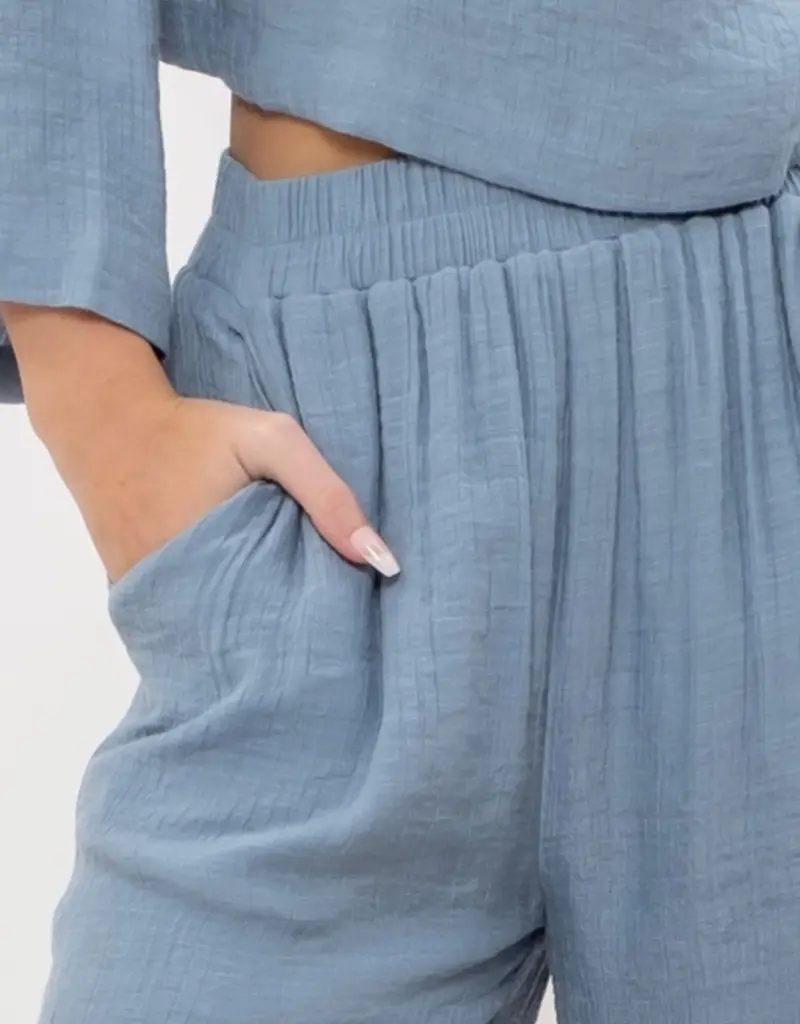 Lili Lu LIGHTWEIGHT  ELASTIC WAIST WITH SIDE POCKETS PANT