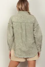 Lili Lu Washed Oversized Casual Denim Shacket Jacket