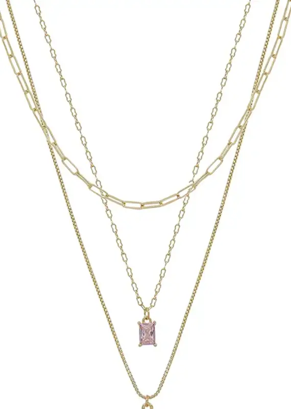 Meghan Browne Style Chris Pink Quartz - Gold