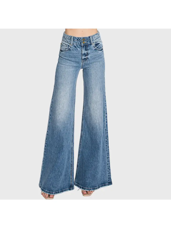 High Waisted Comfort Stretch Vintage Wide Leg - Lili Lu