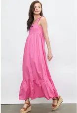 Lili Lu Ruffle Strap Long Dress with Tie Back Detail