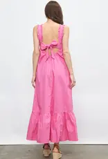 Lili Lu Ruffle Strap Long Dress with Tie Back Detail