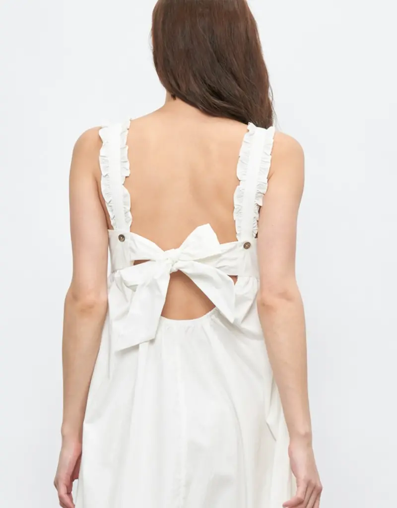 Lili Lu Ruffle Strap Long Dress with Tie Back Detail