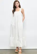 Lili Lu Ruffle Strap Long Dress with Tie Back Detail