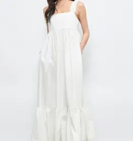 Lili Lu Ruffle Strap Long Dress with Tie Back Detail