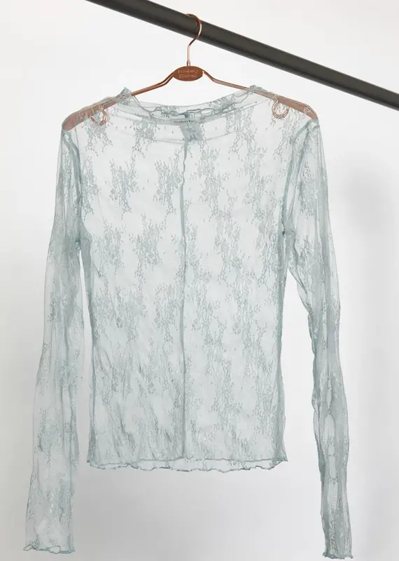 Lili Lu Seafoam Sheer Lace Mesh Top