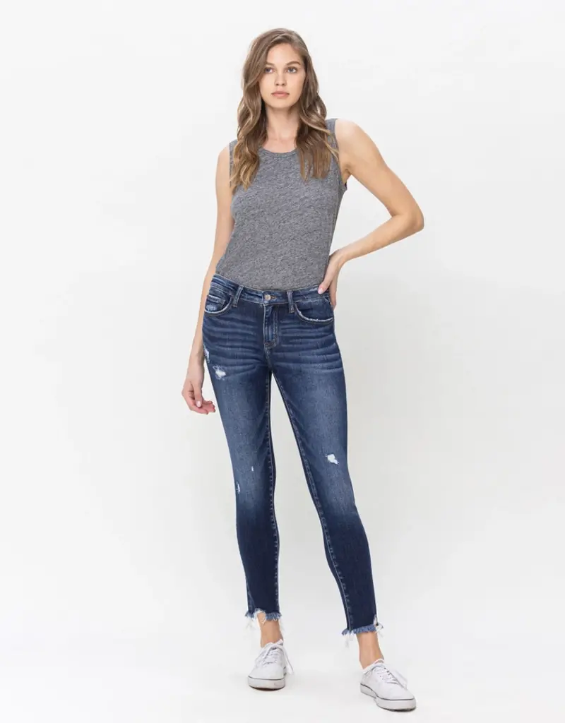 Vervet by Flying Monkey MID RISE RAW HEM CROP SKINNY JEAN