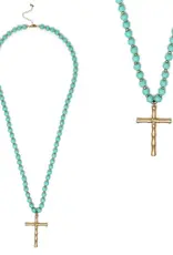 Lili Lu CROWN TURQUOISE - Bamboo Gold Cross