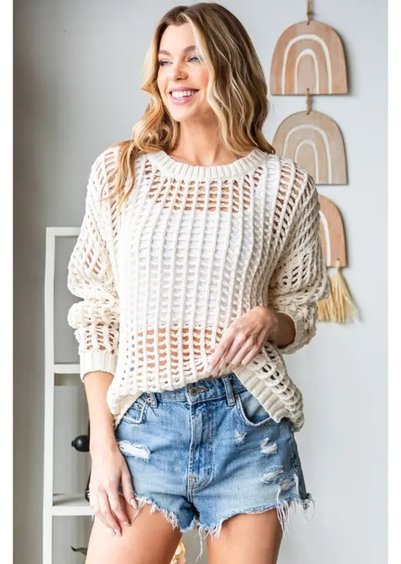 Loose Fit Crochet Sweater
