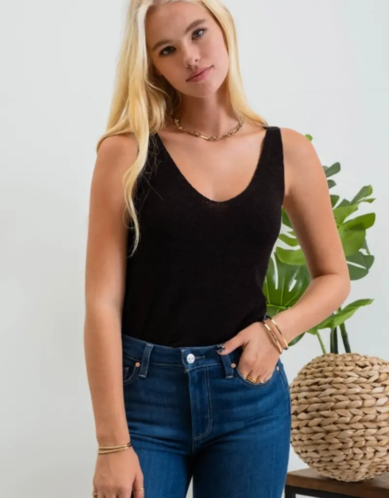 Scoop Neck Knit Tank Top