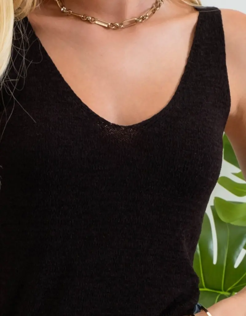 Scoop Neck Knit Tank Top