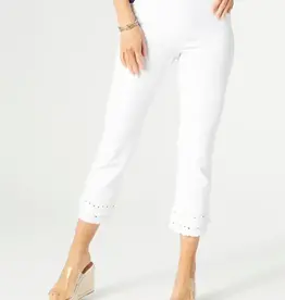 Omg Capri Jeans with Embroidered Eyelet Trim