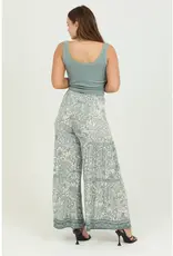 Wide Leg Flare Pants with Lace Deatil