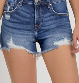 Risen Jeans Risen - Mid-Rise Bottom Hem Distressed Detail Shorts