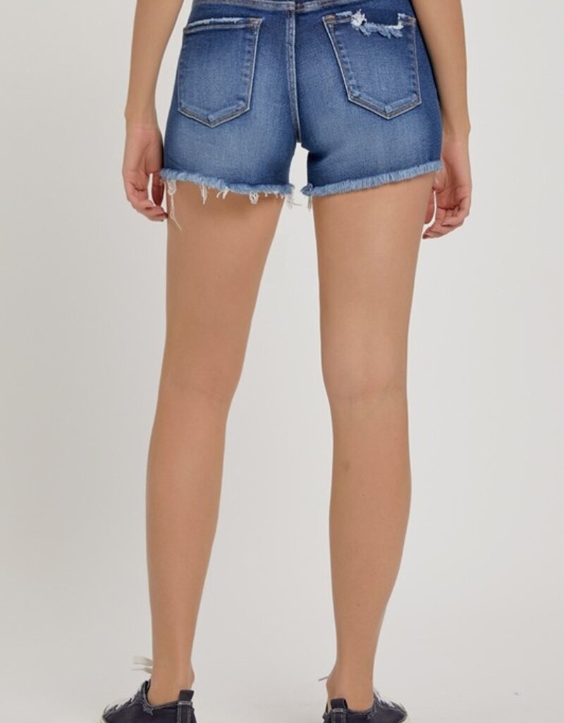Risen Jeans Risen - Mid-Rise Bottom Hem Distressed Detail Shorts