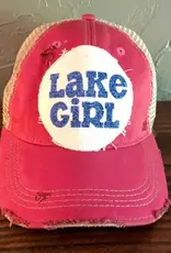 Lake Girl Hat, Blue Glitter Lake Hat, Summer Hat  Pink