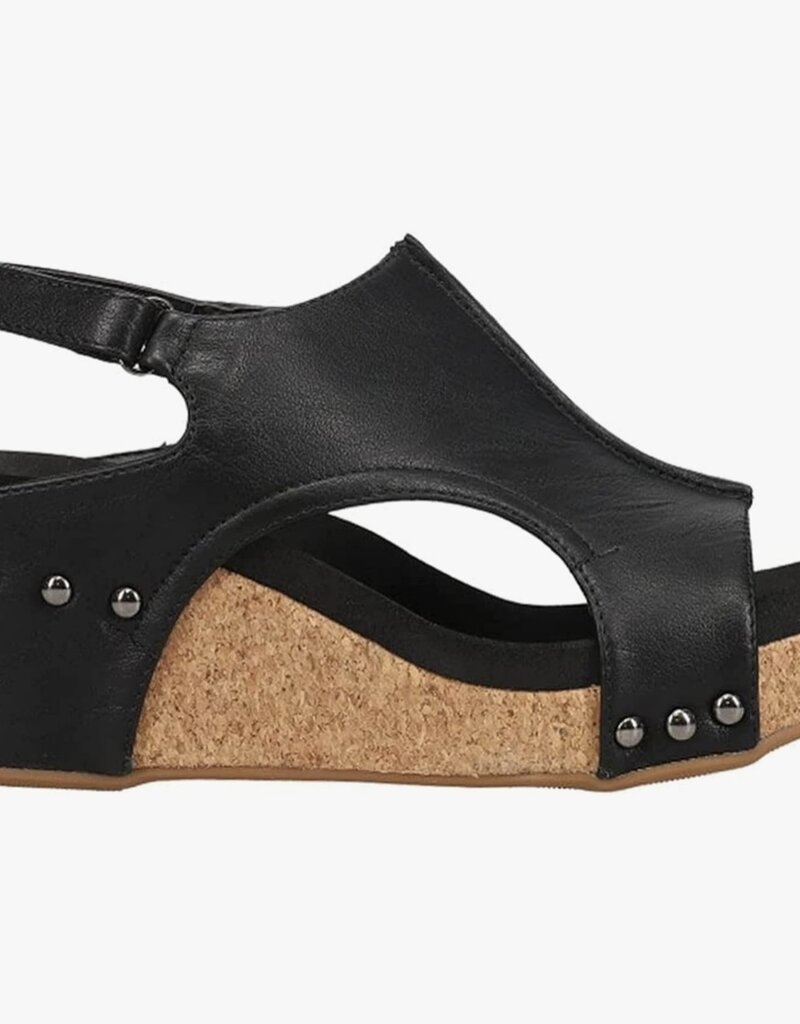 Corkys Carley Black Smooth Sandal