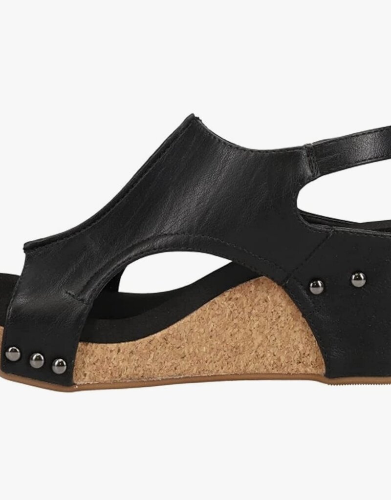 Corkys Carley Black Smooth Sandal