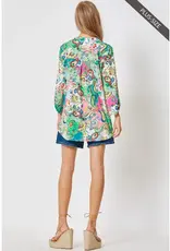 CURVY Lizzy 3/4 Paisley Floral Wrinkle Free Top