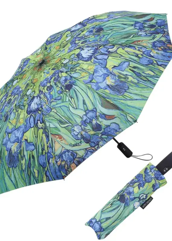 RainCaper Van Gogh Irises Folding Travel Umbrella