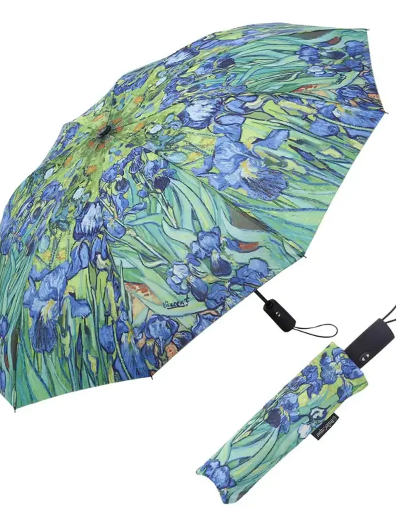 RainCaper Van Gogh Irises Folding Travel Umbrella