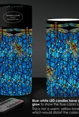 6 in. Led Flameless Wax Candle - Tiffany "Dragonfly"