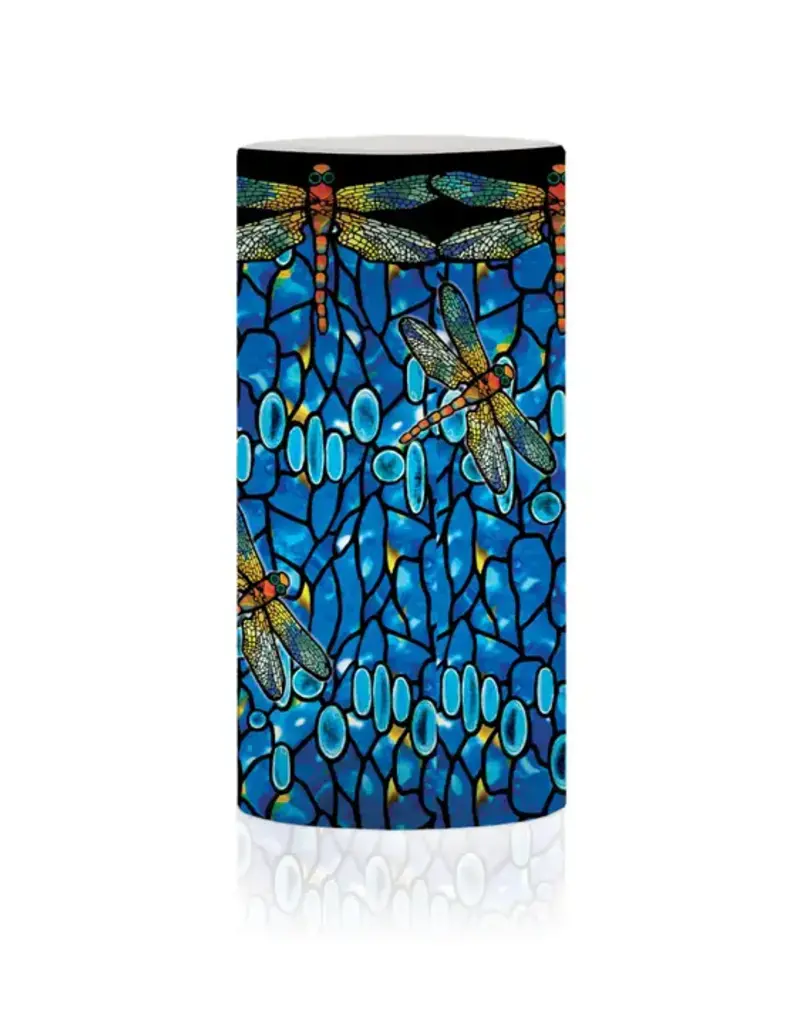 6 in. Led Flameless Wax Candle - Tiffany "Dragonfly"