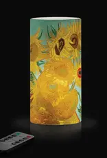 6 in. Led Flameless Wax Candle - Van Gogh "Sunflowers"