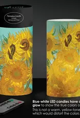 6 in. Led Flameless Wax Candle - Van Gogh "Sunflowers"