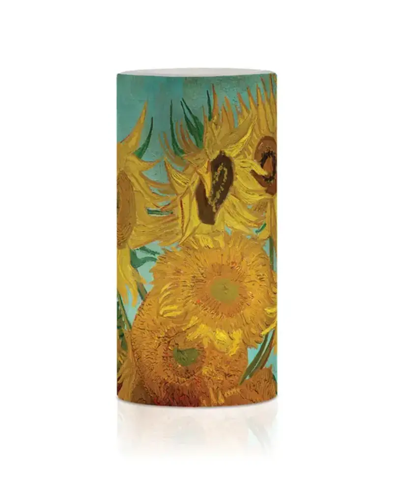 6 in. Led Flameless Wax Candle - Van Gogh "Sunflowers"