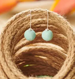 Maui Blue Single Bead Earrings