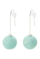 Maui Blue Single Bead Earrings