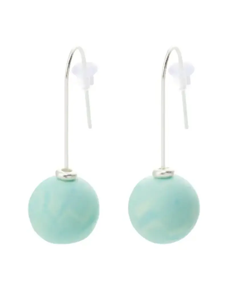 Maui Blue Single Bead Earrings