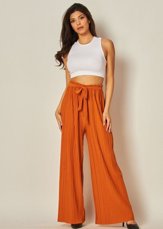 Tie Front Pleated Pant