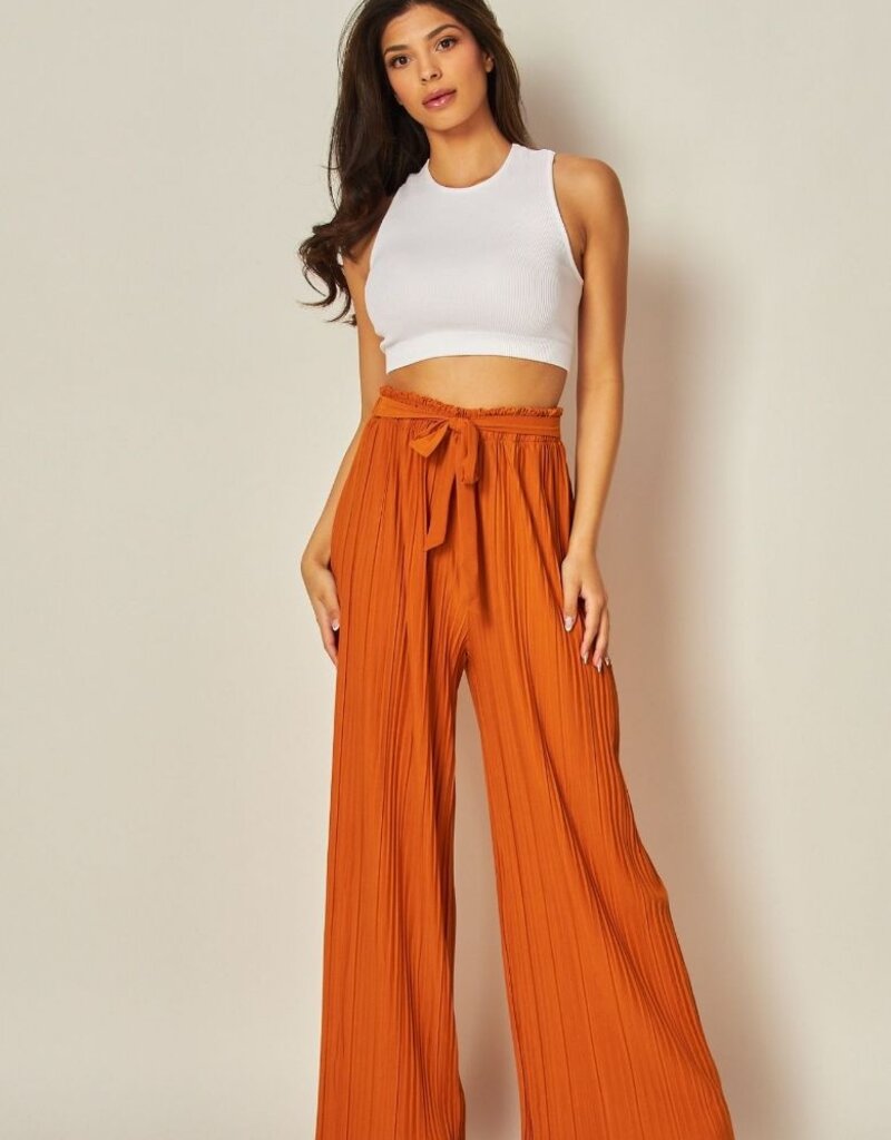 Tie Front Pleated Pant