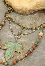 Verdigris Maple Leaf Fall Layered Necklace