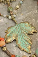Verdigris Maple Leaf Fall Layered Necklace