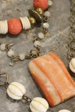 Rusty Pumpkin & Leaf Layered Fall Necklace