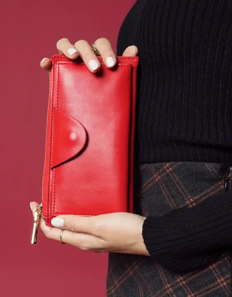 Kyla RFID Wallet w/ Snap Closure  Red